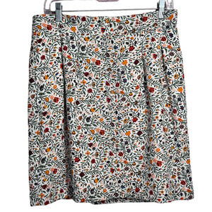 Ann Taylor Floral Vines Mini Skirt With Pockets Boho Pleated Light Weight Size 8